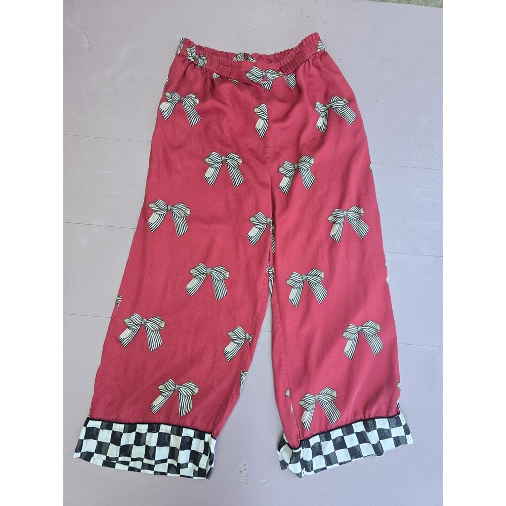 MACKENZIE-CHILDS X Print Fresh Eco Satin Soho Pajama Pants in Bows